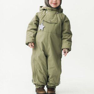 Mini A Ture Winter Snowsuit MATWISTI fleece lined Sz 1 Year 80 cm New Aloe Green